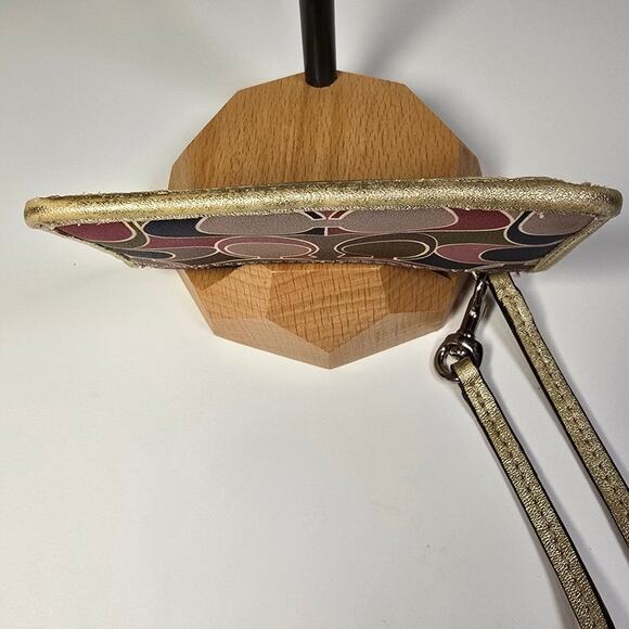 Coach gold leather Multi Color Signature Ashley Skinny ID wallet - Picture 4 of 7